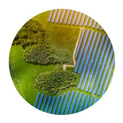 Solar cells aerial view